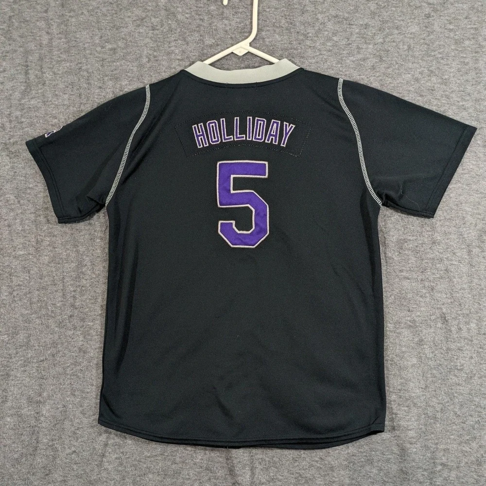 Nike Team Colorado Rockies Matt Holliday #5 Black Baseball Jersey Womens Size L